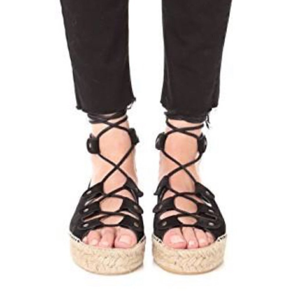 soludos black suede espadrille sandals
